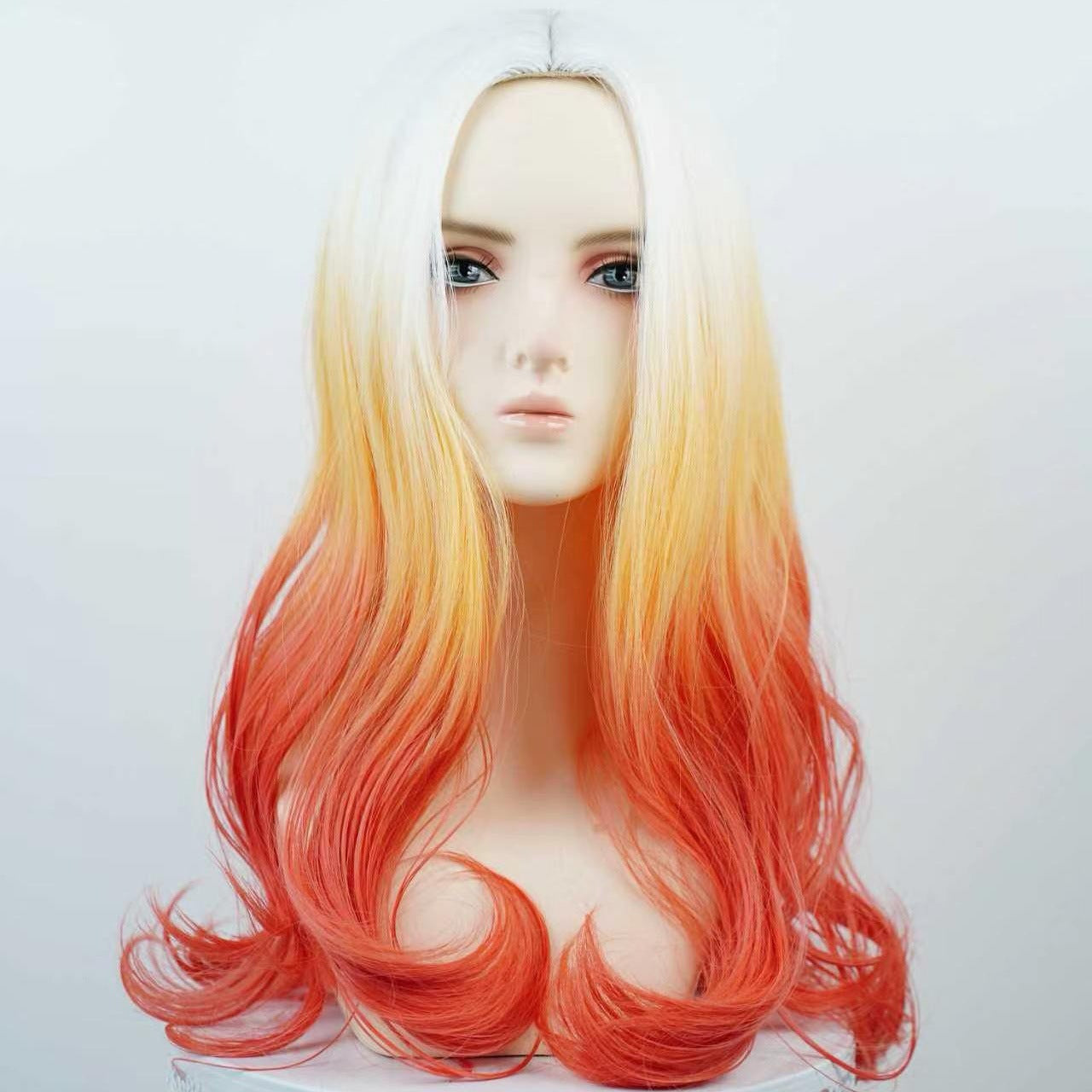 Gradient Color Big Waves Female Orange Other Wig