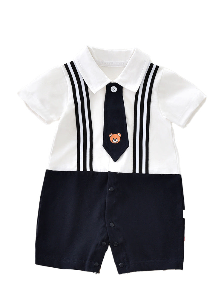 Summer Boy College Dress Short Sleeve Jumpsuit, Climbing Suit