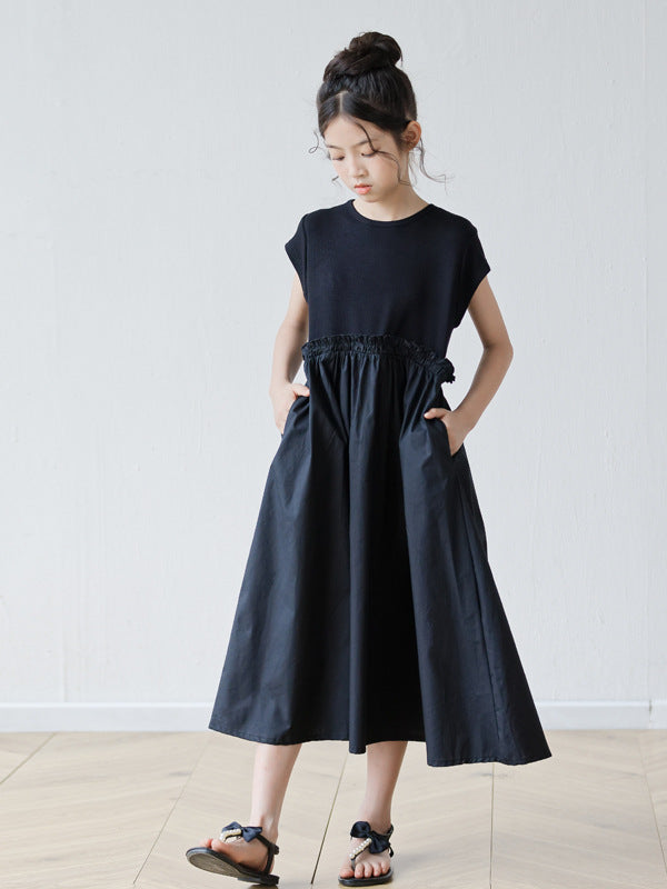 Knitted A- Line Skirt Hepburn Style Teen Children's Dress