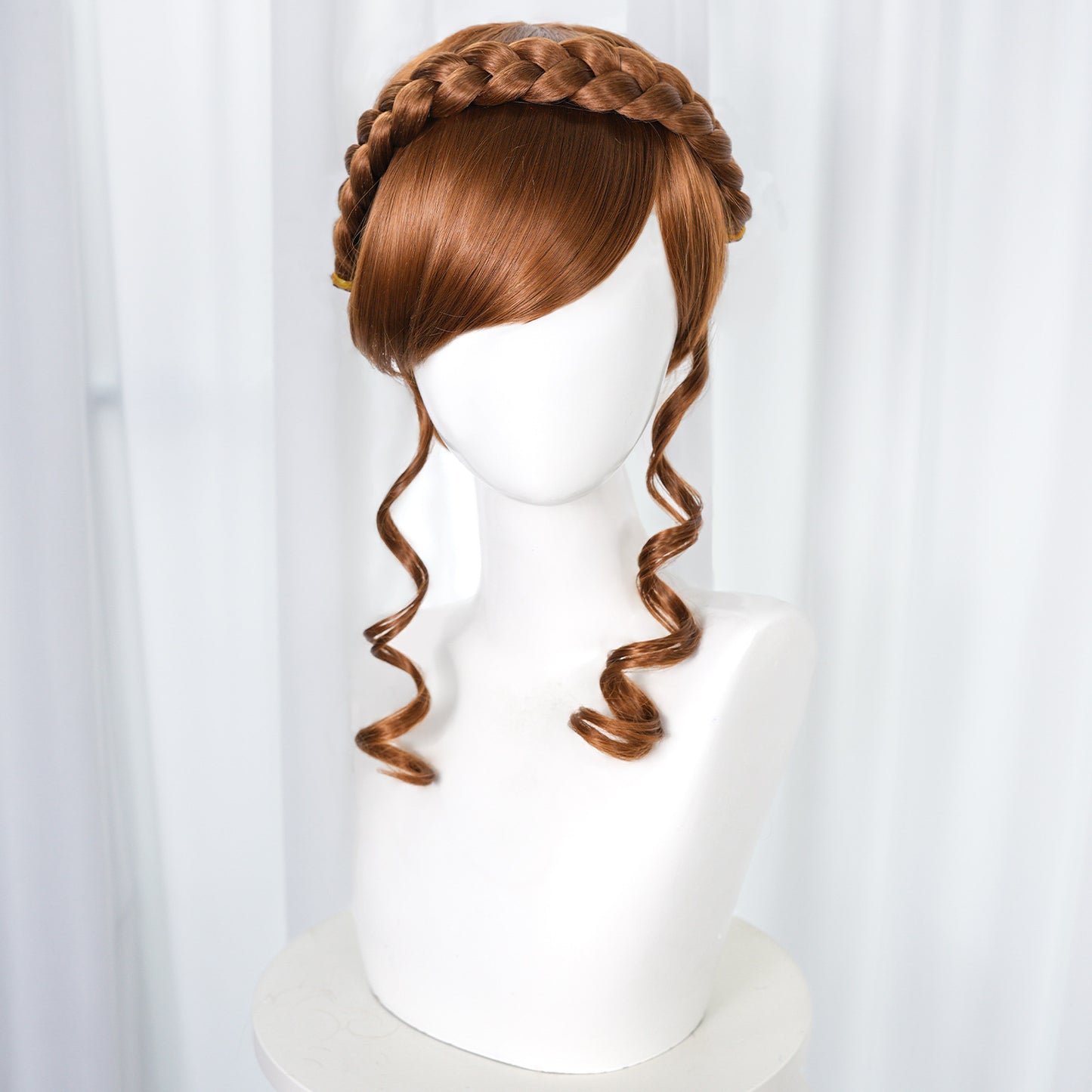 Frozen Anna Fluffy Braided Twist Braid Updo Low Cos Wig