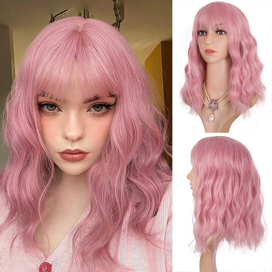 Chemical Fiber Head Cover Color Optional Wig Short Curly Hair