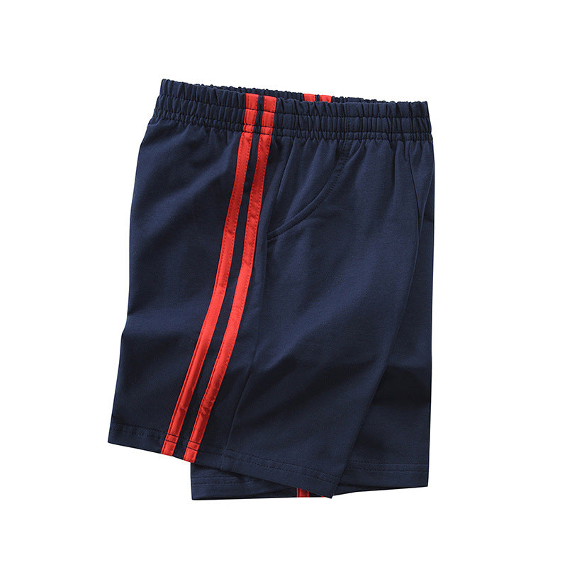 Pure Cotton Uniform Primary Secondary School Single Stripe Two-way Navy Children's Pants