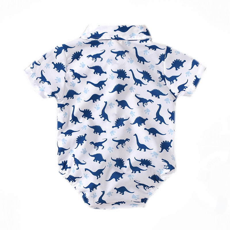 Boy Summer Short Sleeved Kazakhstan Shorts Gentleman Children's Suit