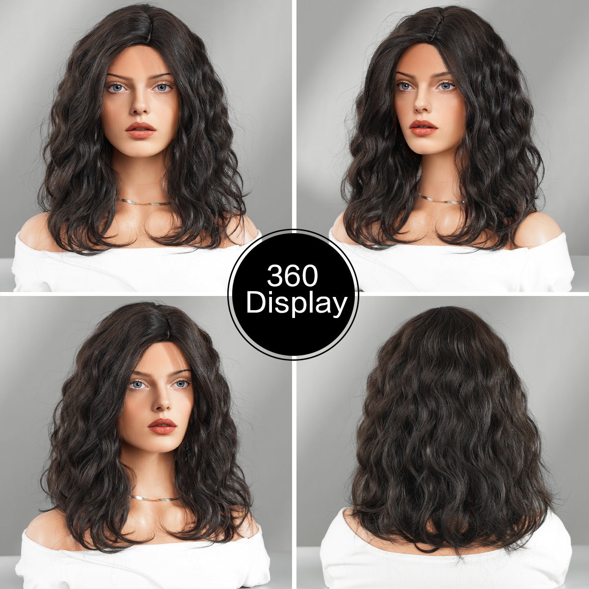 Women's Medium Long Partial Style Chemical Fiber Wig Short Curly Hair