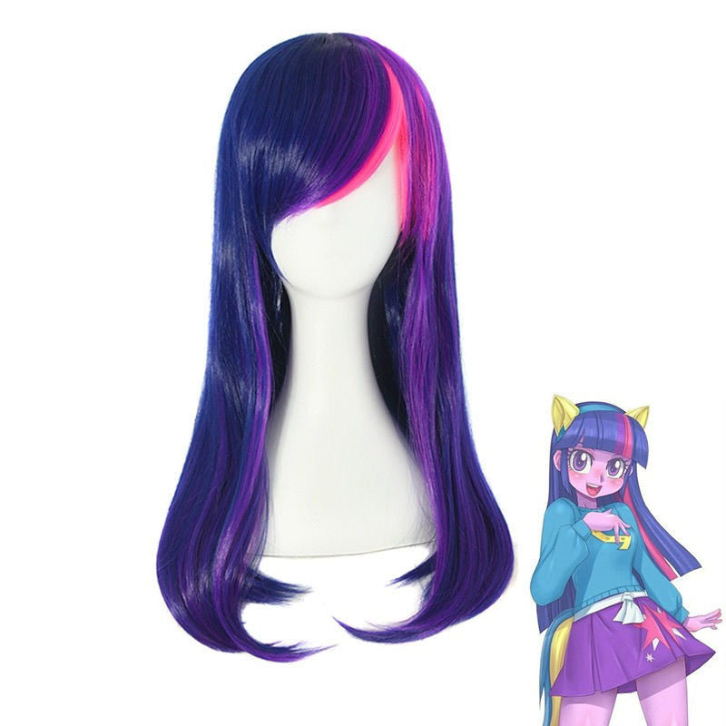 Pony Style Mixed Color Long Hair Curly Cos Wig