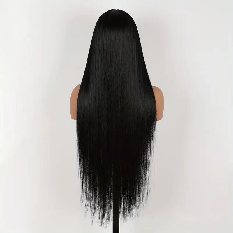 Women's Hair Mid-length Full Front Lace Chemical Fiber Head Long Straight Wig