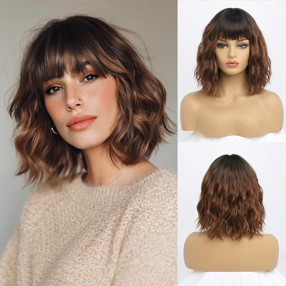 Big Wave Bangs Chemical Fiber Fashion Wig Short Curly Hair
