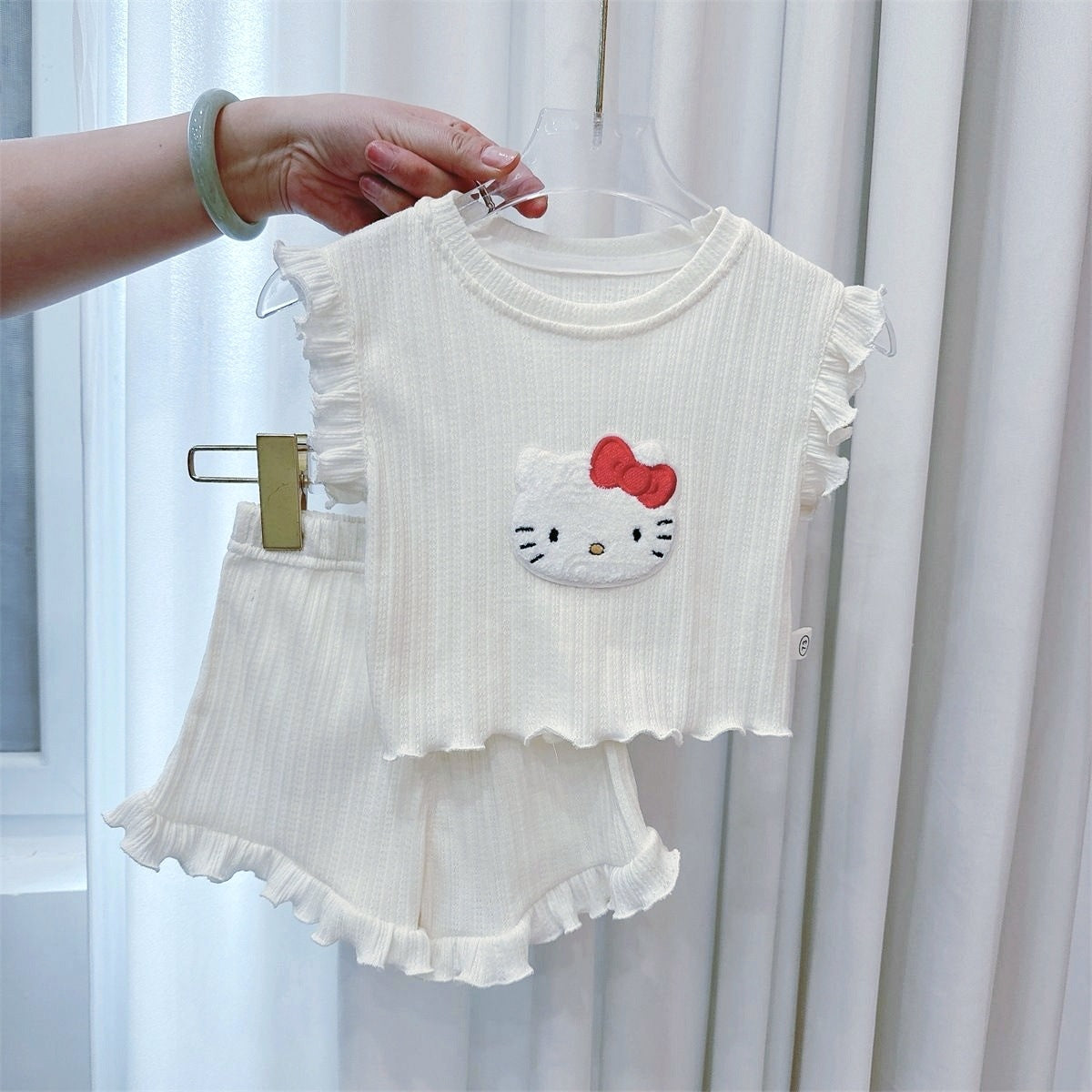 Summer Korean Cute Cat Short Sleeve Pants Children's Suit