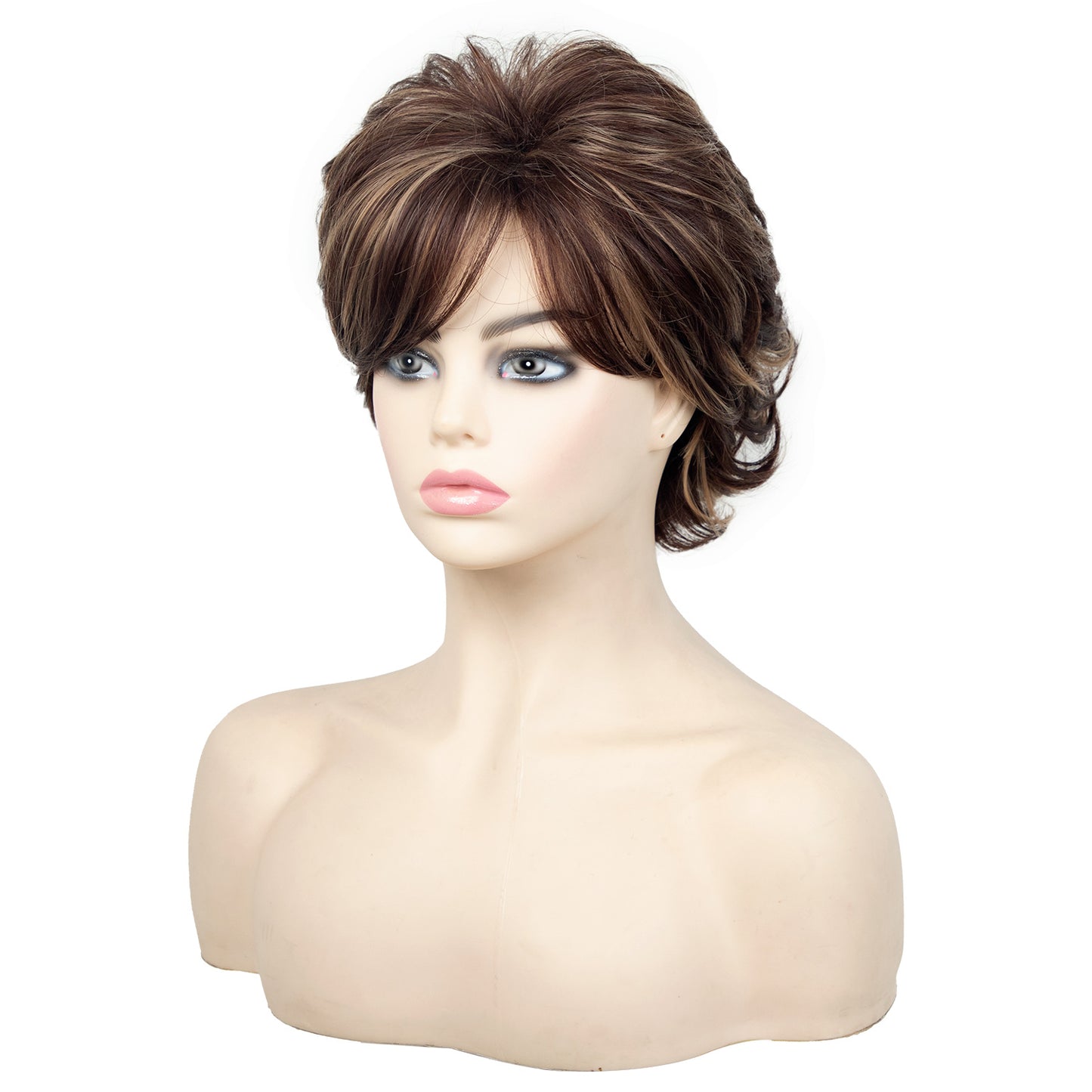 Fashion Female Side Bangs Chemical Fiber Head Wig Short Curly Hair