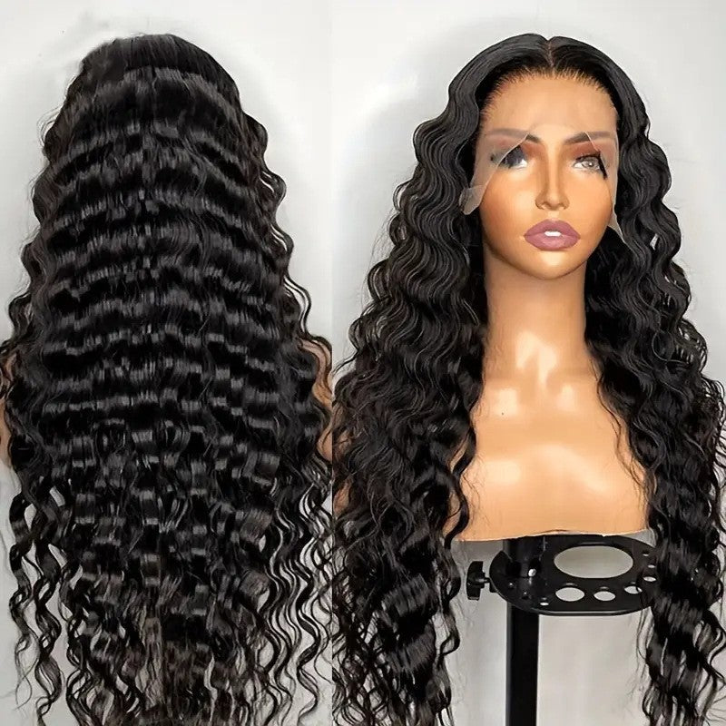Women's Front Lace Mid-length Small Curly Hair Fluffy Natural Fashion Wig Long Curls
