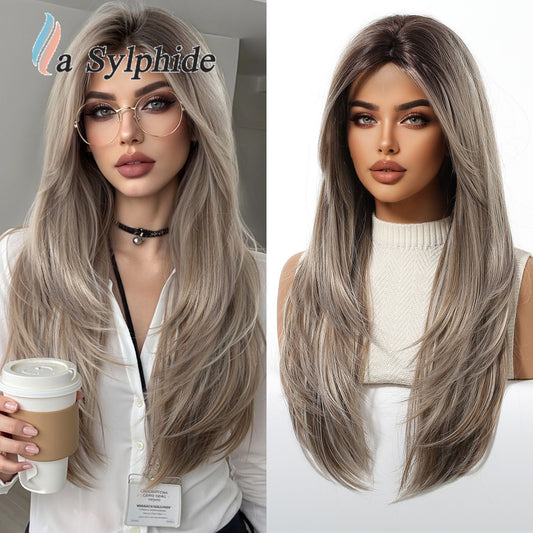 Women's Headgear Chemical Fiber Hair Soft Natural Long Straight Wig