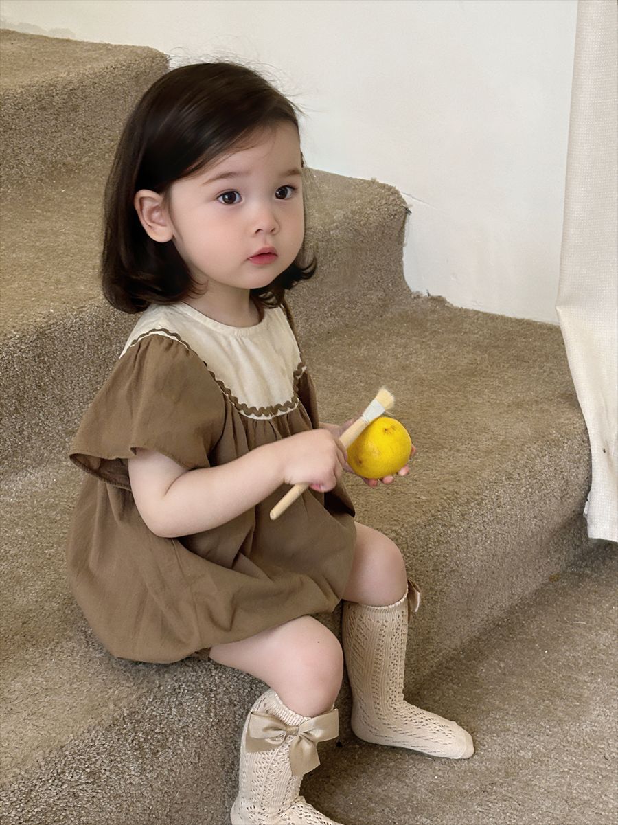 Children's Summer Romper Korean Style Clothing Wear Outwear Flying Sleeve Jumpsuit, Climbing Suit