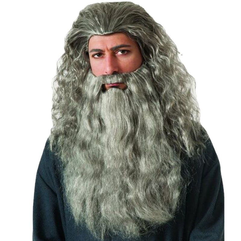 The Lord Of Rings Hobbit Head Cover Wizard Beard Cos Wig