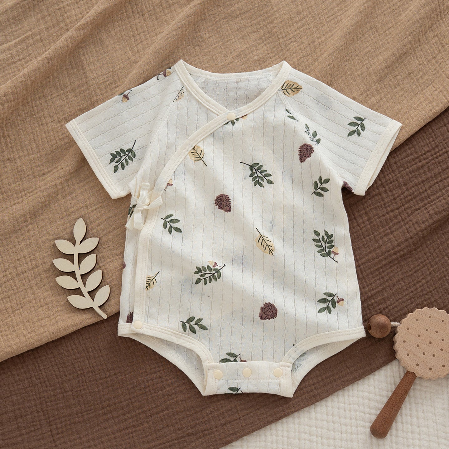 Short Sleeve Cotton Butt Wrap Clothes Months Born Boneless Triangle Jumpsuit, Climbing Suit