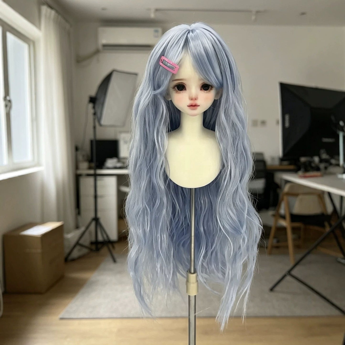 Doll Mid-length Curly Wave Water Ripple Points Chemical Wig Long Curls