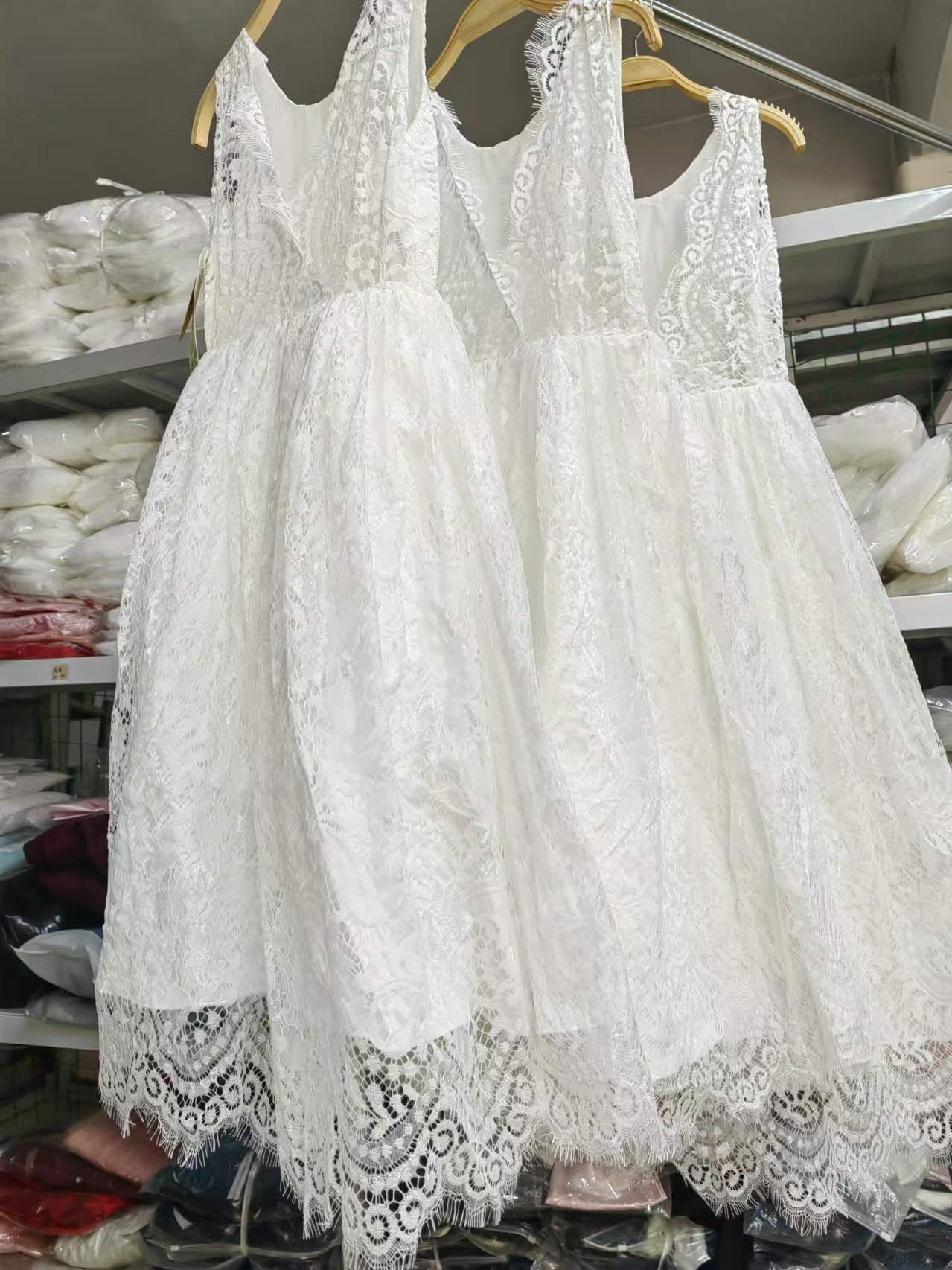 Children's Long Flower Wedding Soft Lace Stage Performance Children's Dress