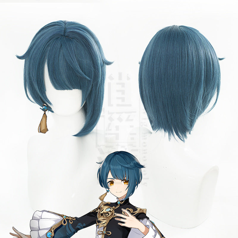 God Line Autumn Silicone Scalp Head Gray Blue Smooth Modeling Cos Wig