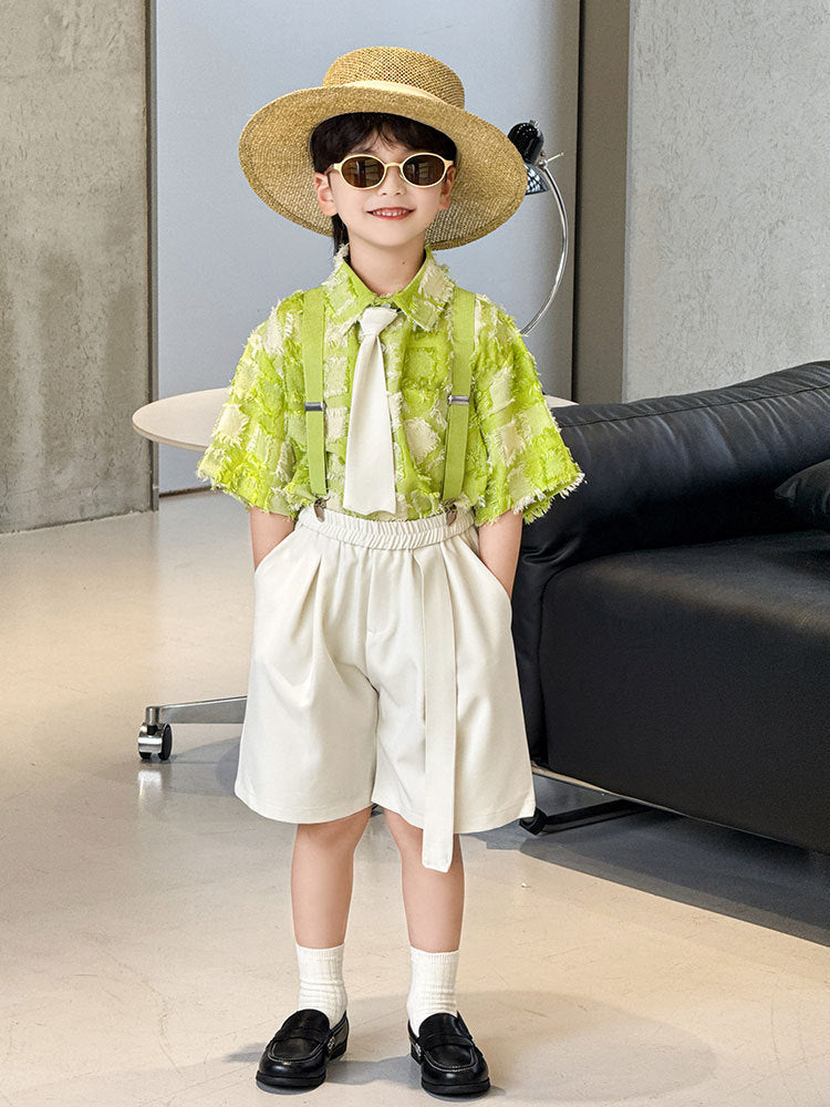 Children's Overalls Suit Summer British Kindergarten Performance Show Children's Shirt