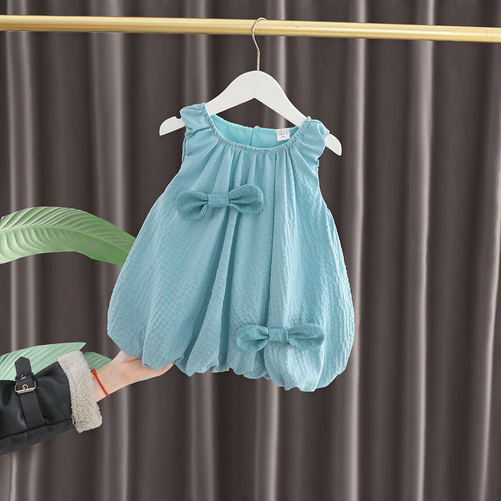Summer Fashionable Bow One Year Old Children's Dress