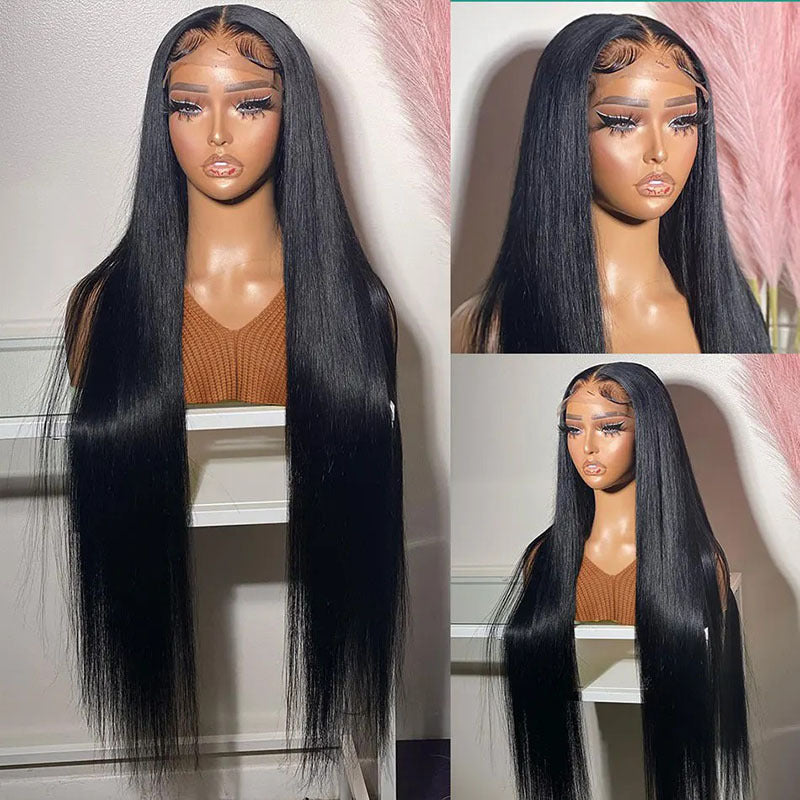 Elegant Slouchy Cool Brazilian Human Straight Real Hair Wig