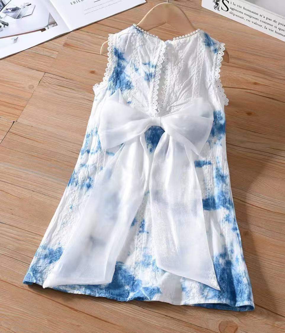 Summer Chinese Style Ethnic Radix Plant Handmade Western Frog Button Children's Dress