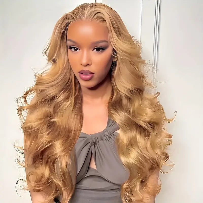 Fashionable Golden Big Wave Curly African Wig Long Curls