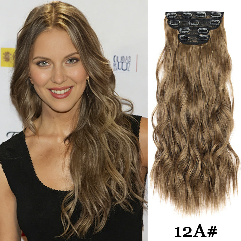 Hairpiece Clip Hair Extension Card Invisible Wig Long Curls