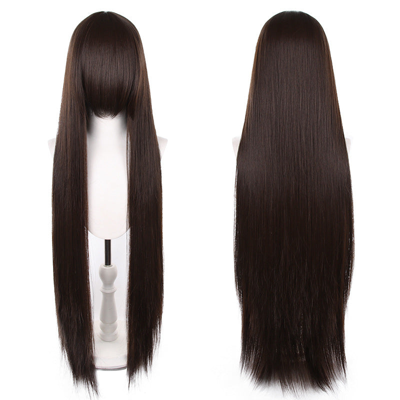 Mao Style Universal Scalp Head Long Bangs Cos Wig
