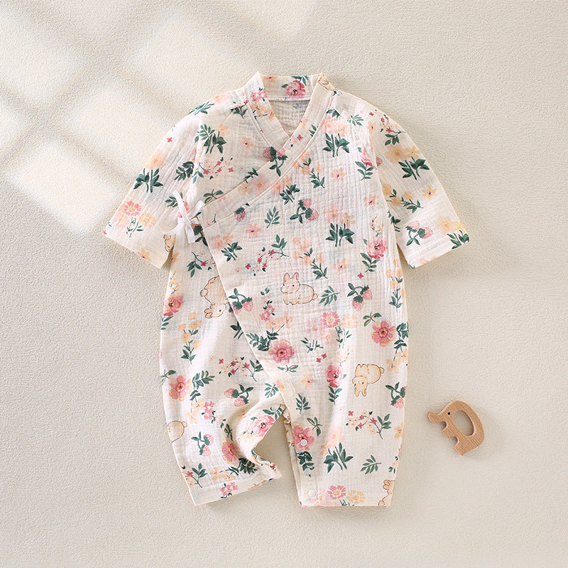 Pure Cotton Gauze Jumpsuit Class Thin Breathable Summer Air Conditioning Jumpsuit, Climbing Suit