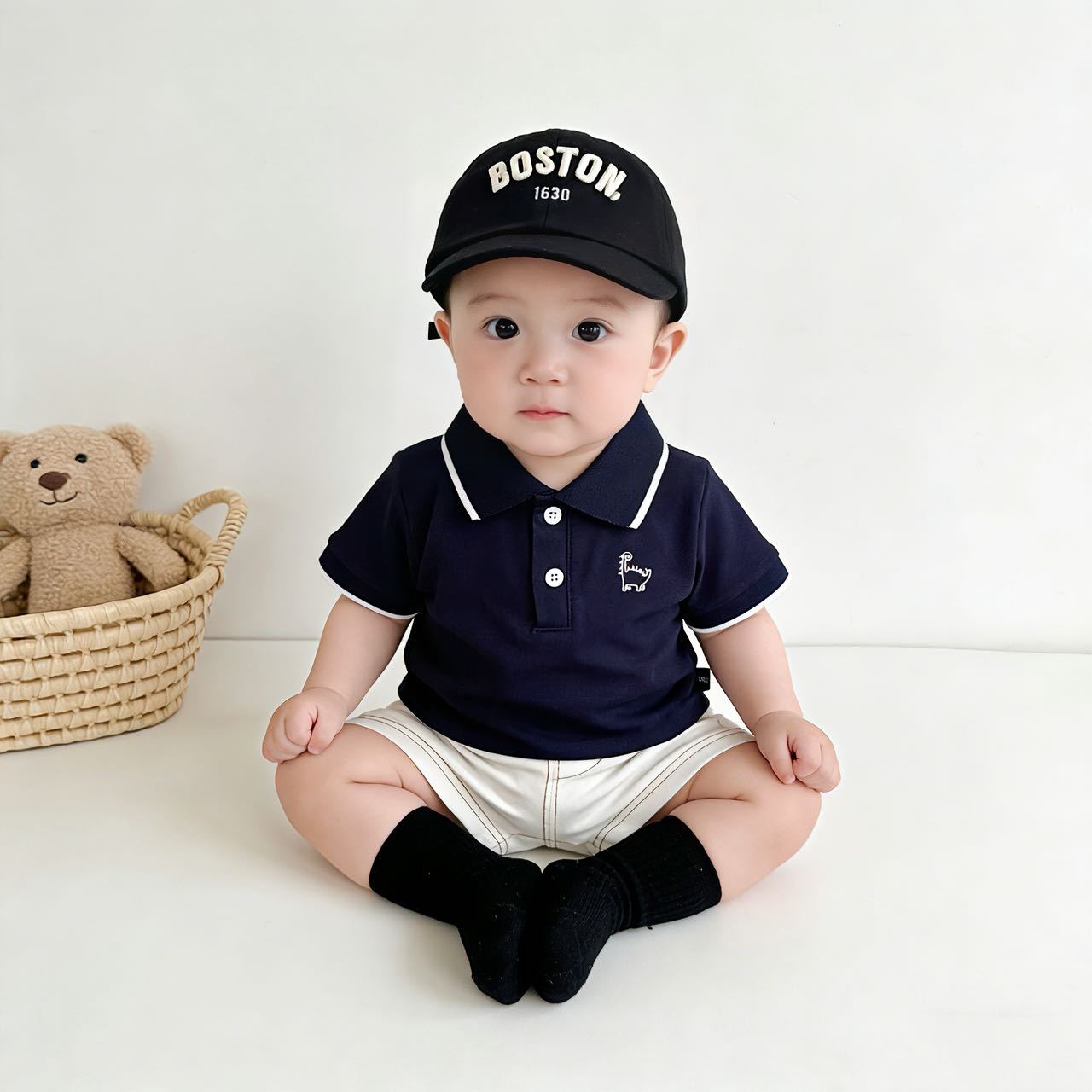 Children's Summer Infants Lapel Short-sleeved Handsome Casual Children's T-shirt
