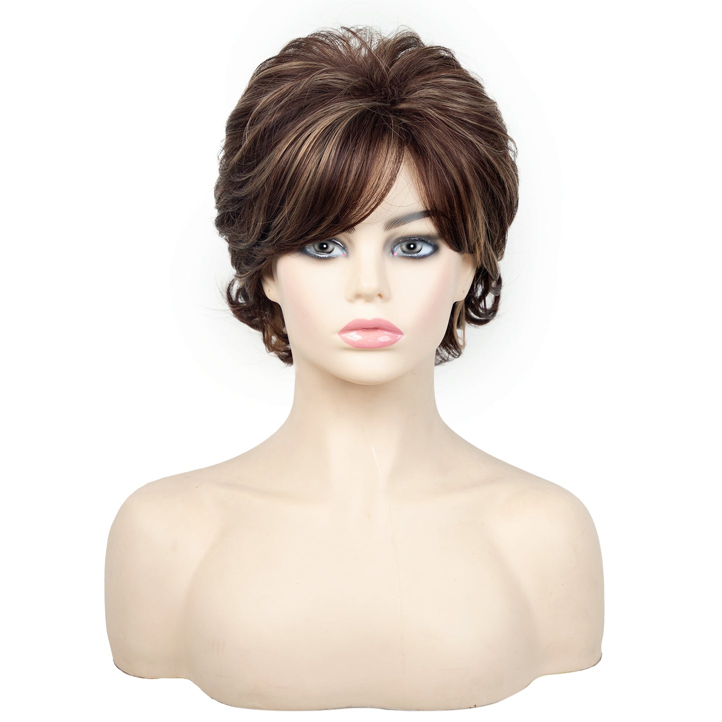 Fashion Female Side Bangs Chemical Fiber Head Wig Short Curly Hair
