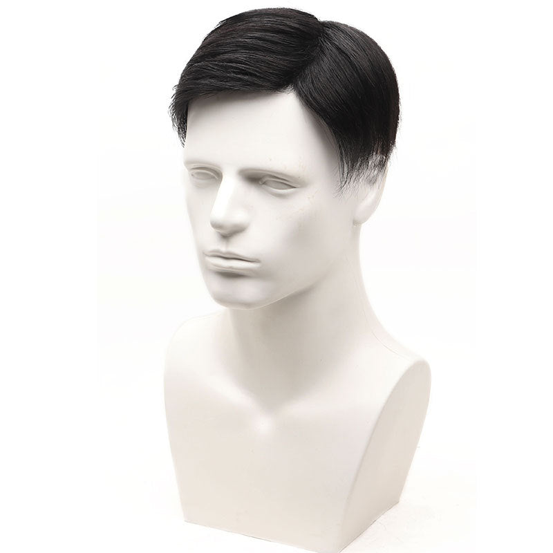 Men's Back Head Human Hair Handsome Hairpiece Men's Wig