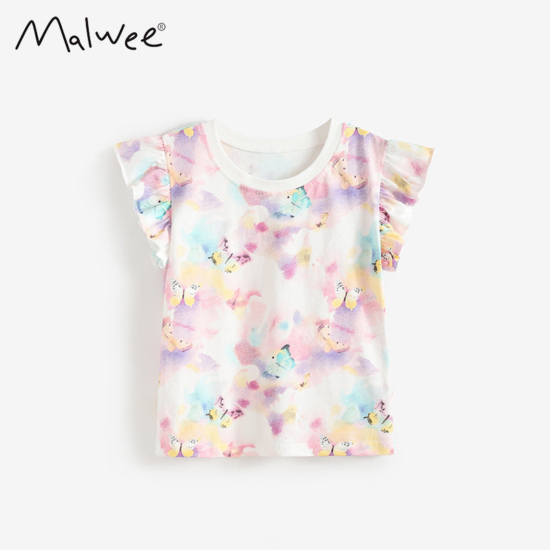 Children's Clothing Loose Breathable Round Neck Short-sleeved Cartoon Printed Casual Children's T-shirt