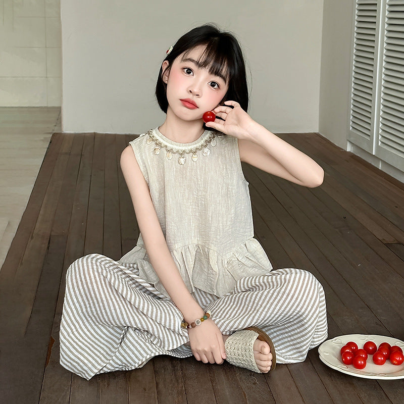 Summer Suits Korean Style Sleeveless Vest Children's Suit