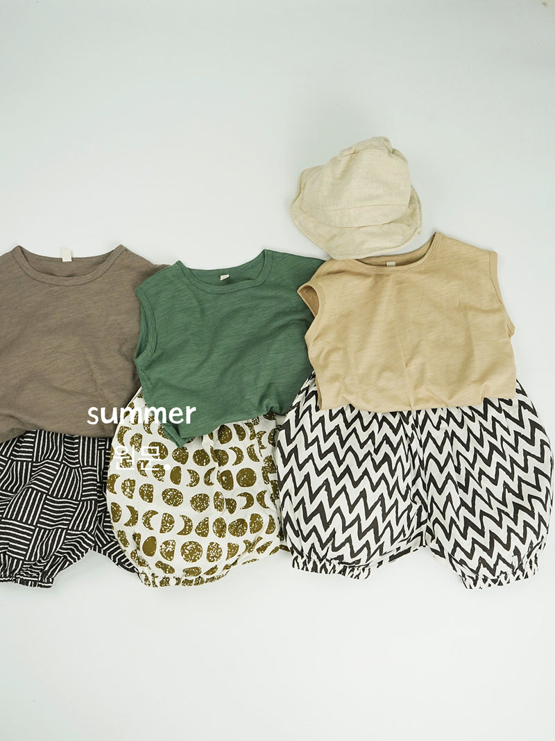 Women's & Men's Shorts Lightweight Printed Pumpkin Retro Pure Cotton Bloomers Summer Children's Pants