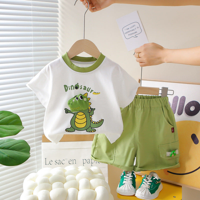 Children's Boys Summer Cartoon Short-sleeved Two-piece Fashionable Children's Suit