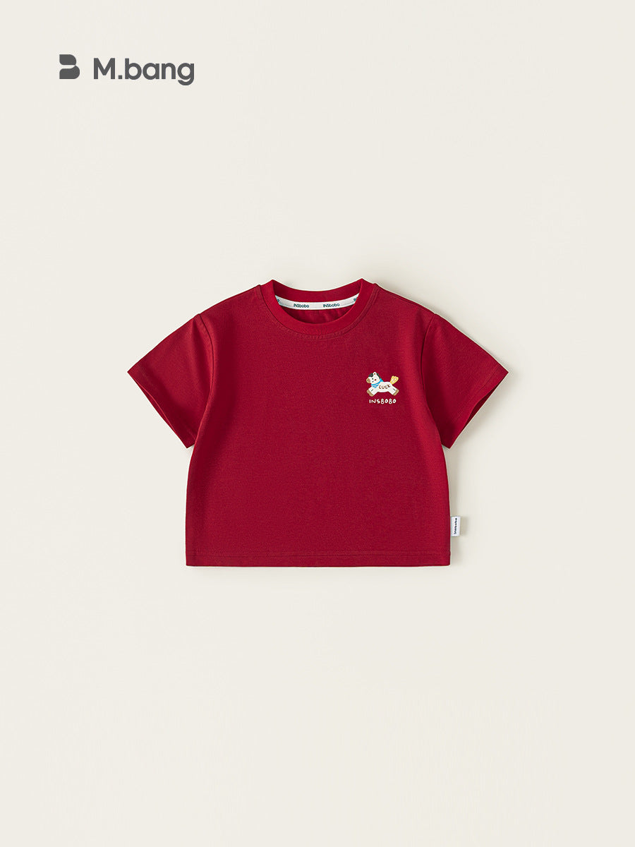 Children's Woven Clothing Short-sleeved Loose Summer Thin Cartoon Children's T-shirt