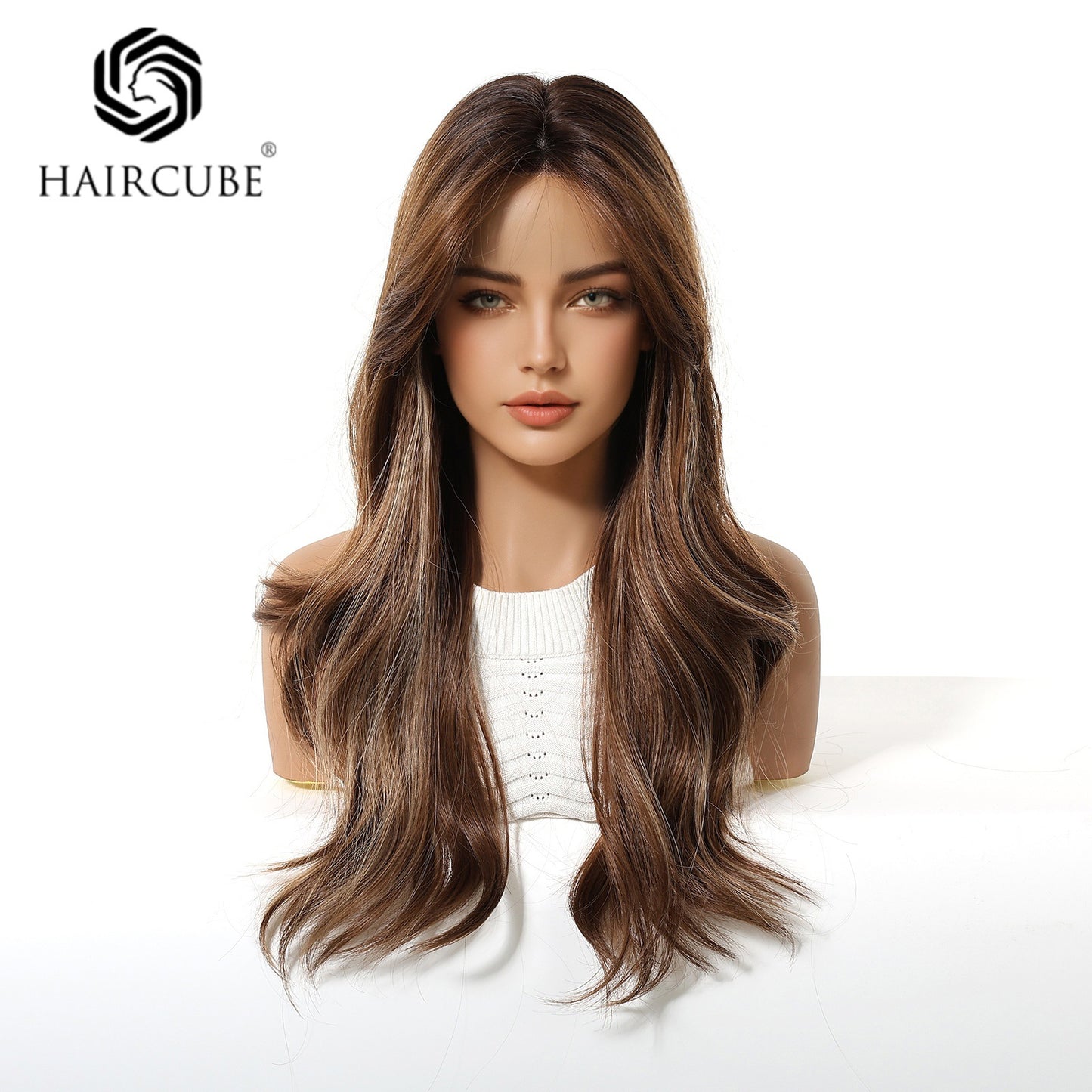 Trendy Source Bangs Valgus Ladies Fiber Wig Long Curls