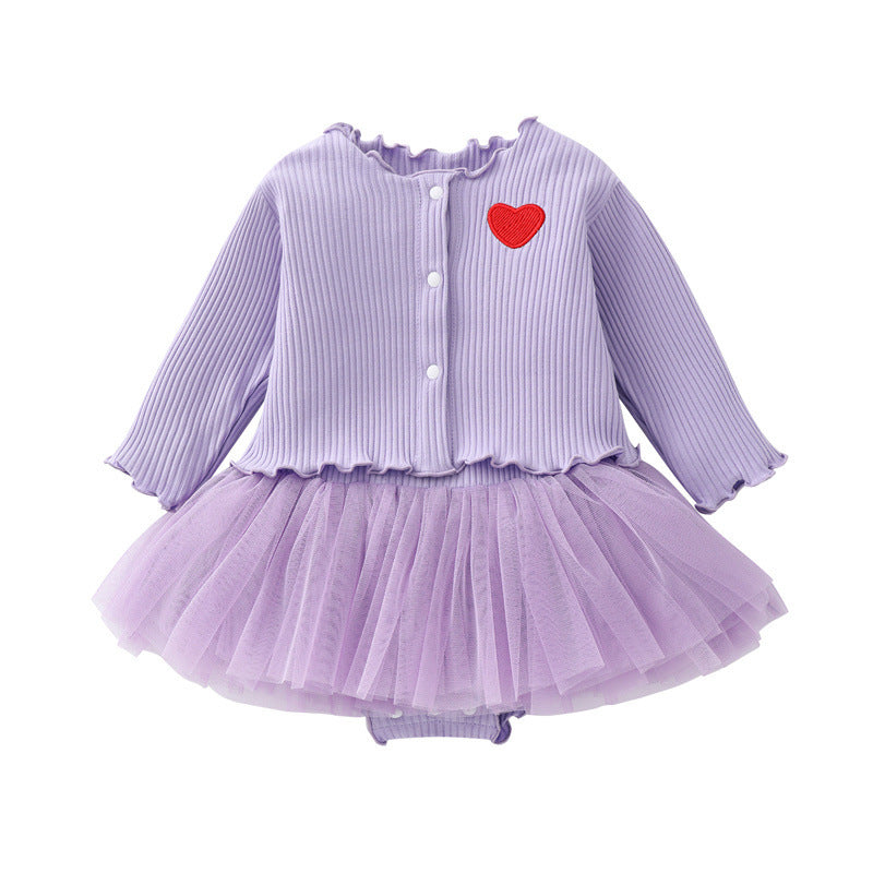 Children's Clothes For Babies Long-sleeved Cardigan Bodysuit Children's Dress