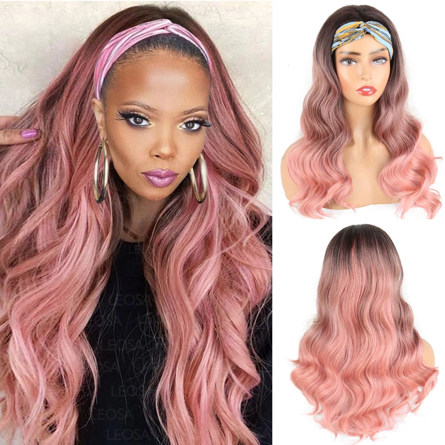 Ice Silk Band Big Wave Long Chemical Wig Short Curly Hair