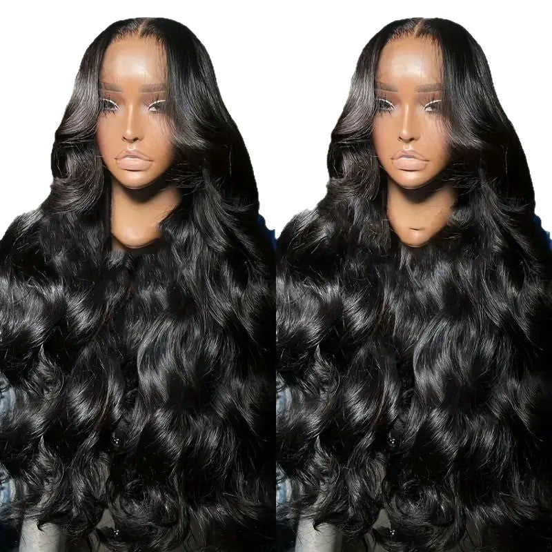 Women's Natural Fiber Front Lace Medium Large Wave Curly Hair Wig Long Curls