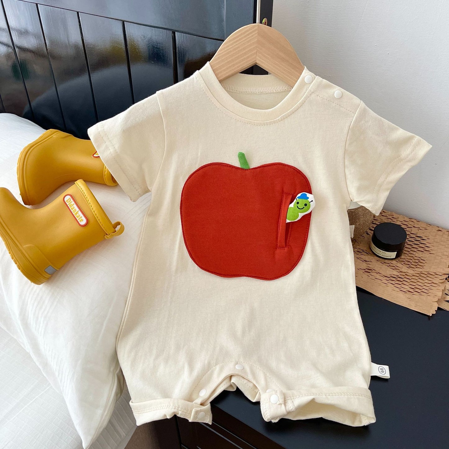 Patch Jumpsuit Summer Boys Korean Style Fruit Clothes For Babies Jumpsuit, Climbing Suit