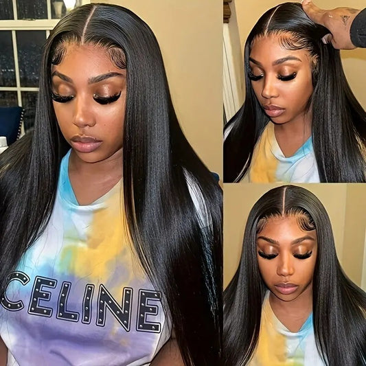 Durable Creative Fashion Mid-length Front Lace Long Straight Wig