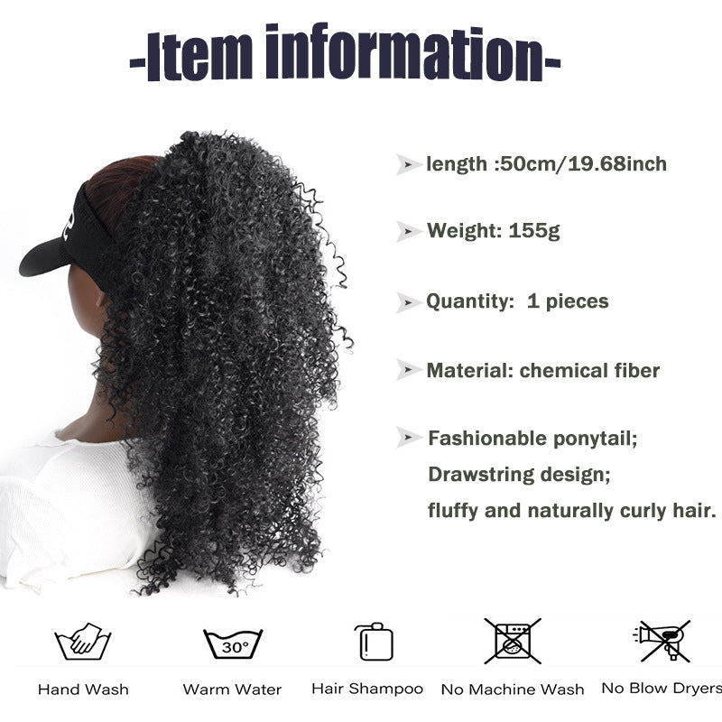 Drawstring Small Curly African Fashion Chemical Fiber Fluffy Increase Hair Wig Ponytail