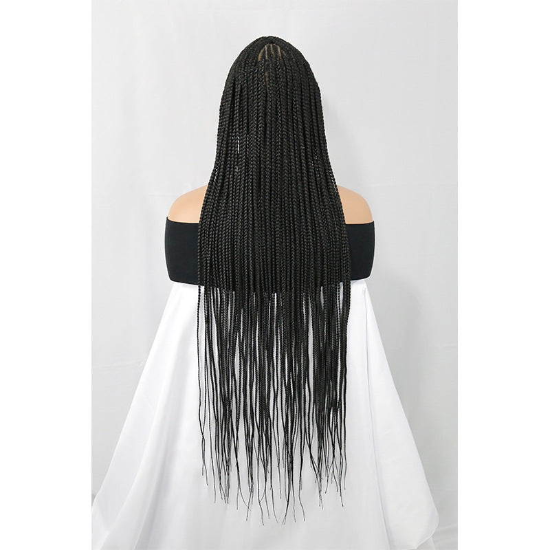 Women's Full Lace Front Ridge Corn Braid Braided With Long Straight Wig