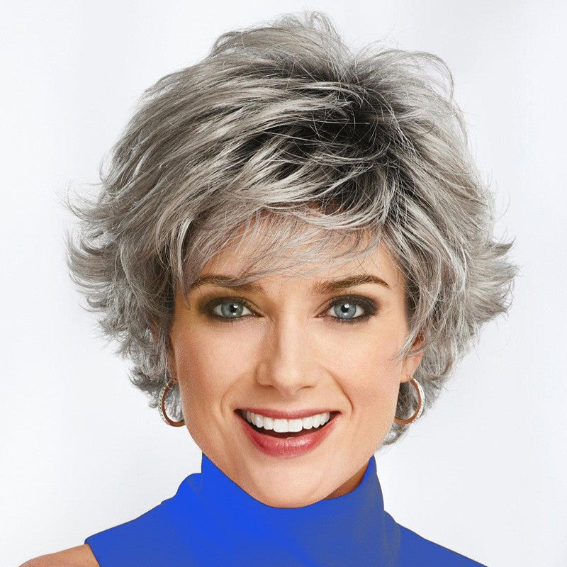 Beautiful Realistic Fluffy Chemical Fiber Hood Wig Short Curly Hair