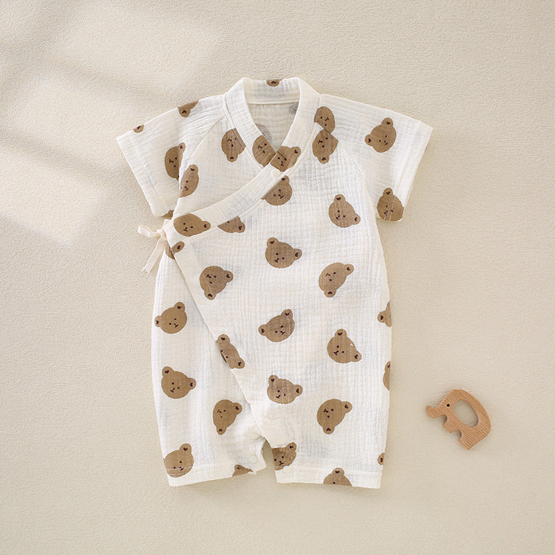 Jumpsuit Class Pure Cotton Summer Breathable Thin Crepe Cloth Rompers Jumpsuit, Climbing Suit