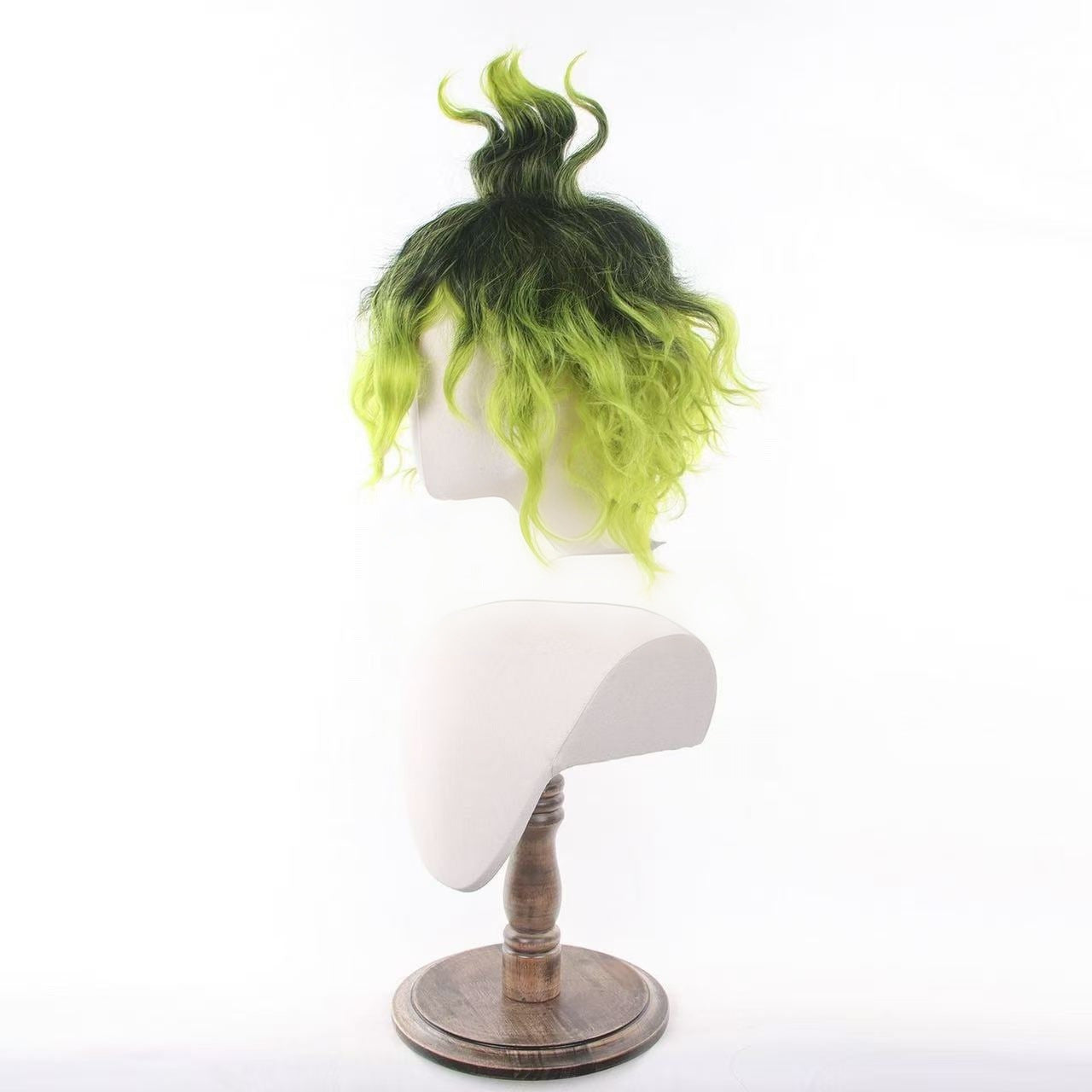 No Prostitute Taro Gradient Color Black Green Rose Net Cos Wig