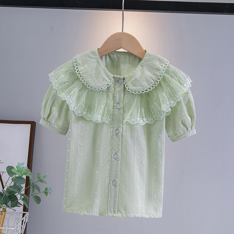 Children's Little Cotton Princess Peter Pan Collar Children's Shirt