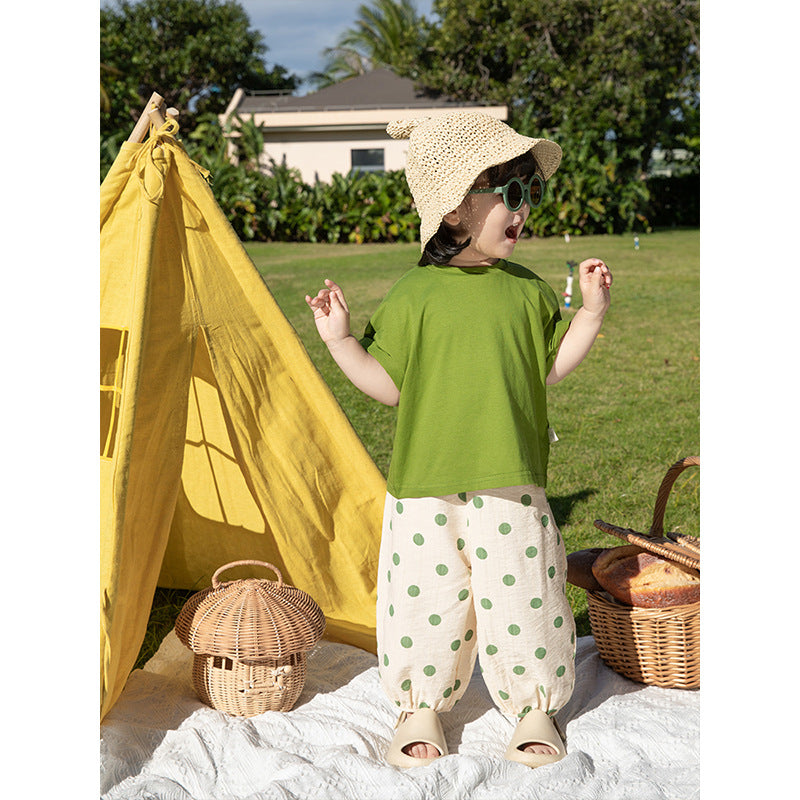 Children's Clothing Solid Color Simple Short-sleeved Leisure Children's T-shirt